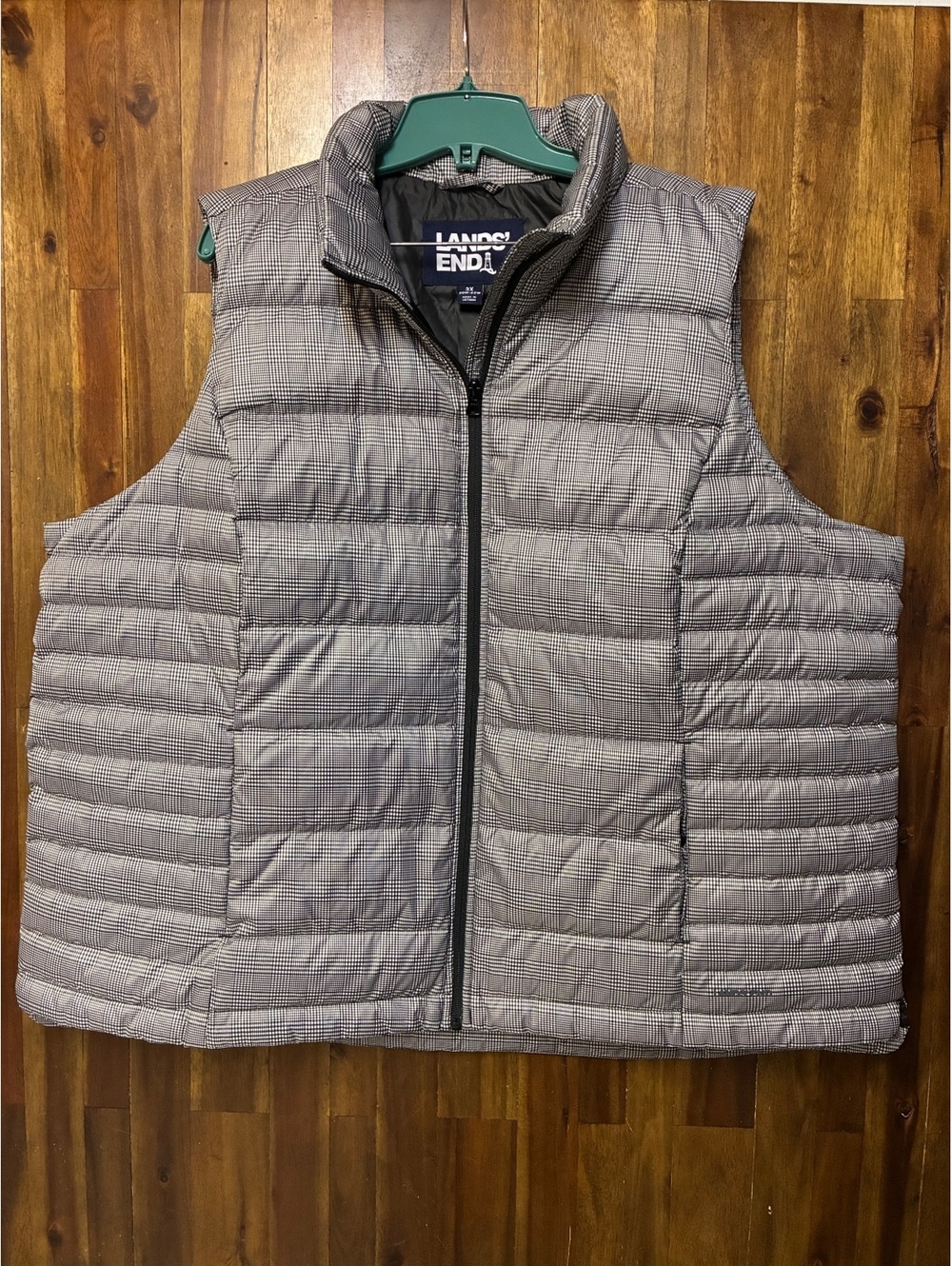 Lands’ End Women’s 2X 20W-22W Plaid Puffer Vest Quilted Preppy Outdoors